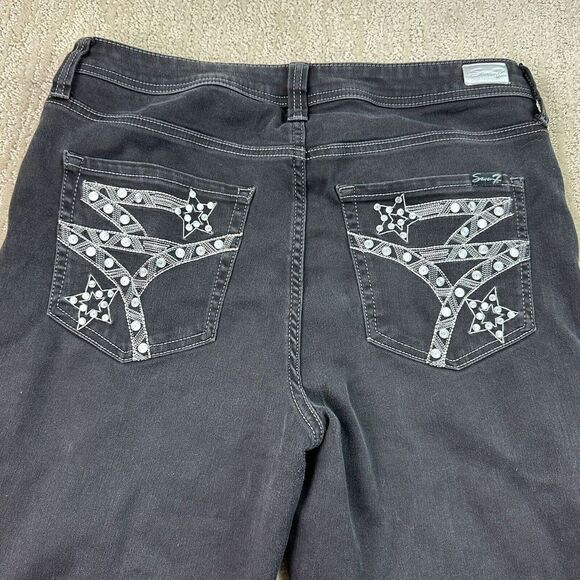 Seven 7 Madison Skinny jeans Women's Black Denim Size 12 - Picture 10 of 13